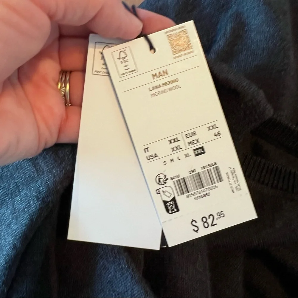 Piombo Men’s 100% Merino Wool Sweater Vest Gray size XL NWT - Picture 8 of 9